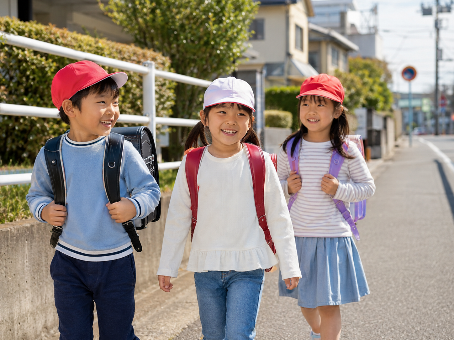 登下校中の小学生